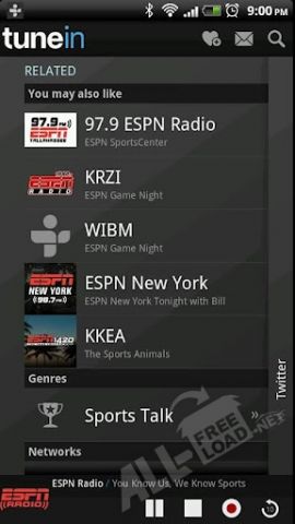 TuneIn радио 