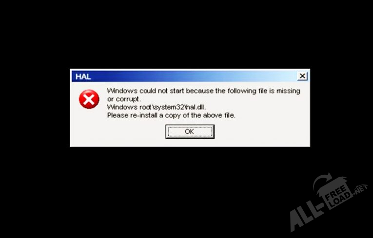 Dll отсутствует или поврежден. Hal Error.
